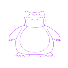 Pop Culture Pokemon Snorlax Svg Line Art, Free Vectors File